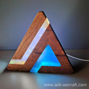 Sense Of Future Wood Resin Lamp For Home Decoration